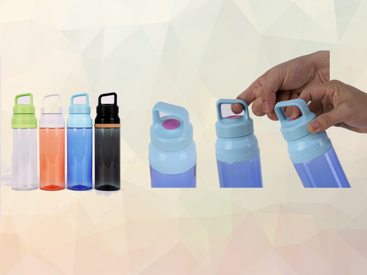 Akey open and push lock water bottle